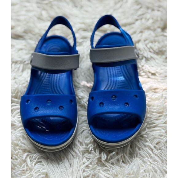 Blue Crocs Unisex Open Tow Sandals Size J2 - Picture 1 of 9